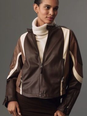 Anthropologie color block race Jacket